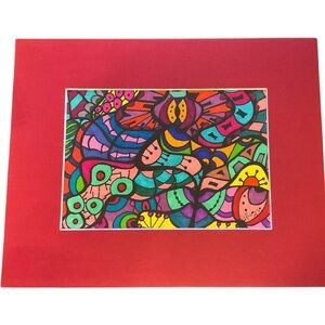 Hand drawn intuitive abstract drawing